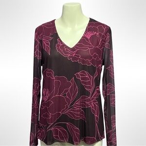 Les Serein Floral V Neck Top